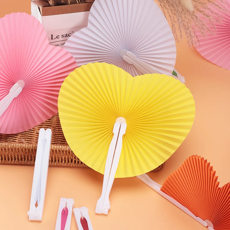 Éventail mariage cœur pliable coloré — vue 5
