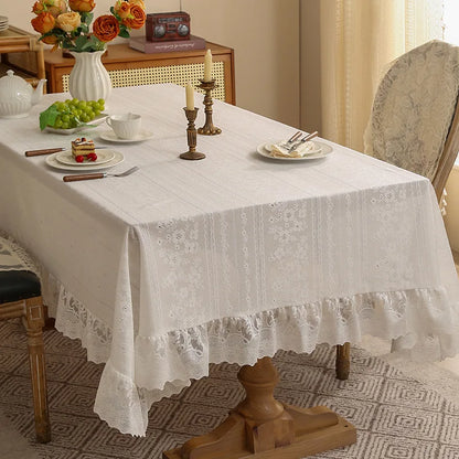 Nappe Dentelle Rectangulaire Blanche