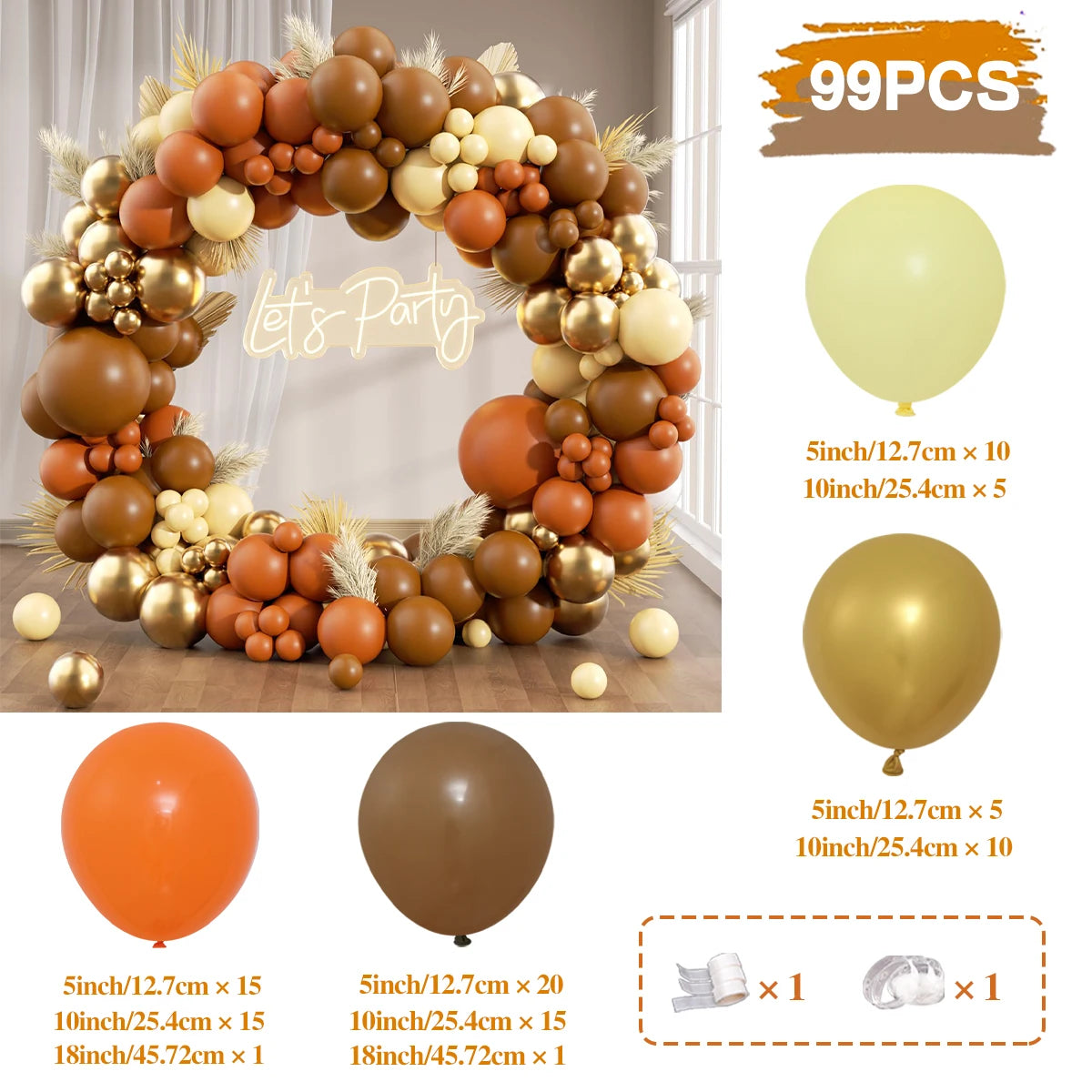 Arche Ballon Mariage Orange Mat — vue 6