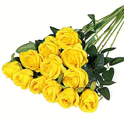 Fleurs artificielles mariage roses 12 tiges