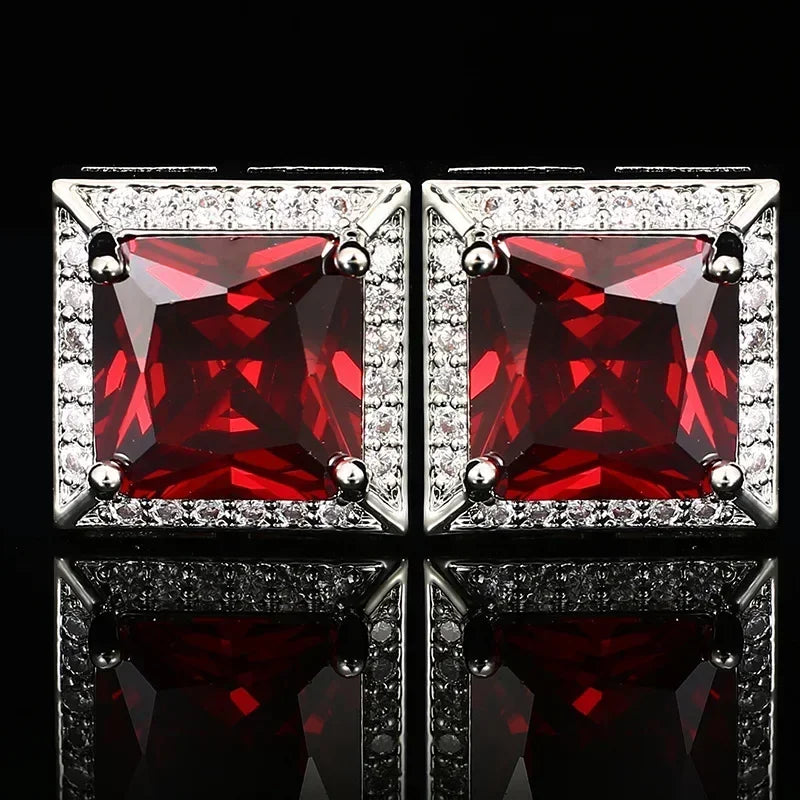 Boutons de Manchette Carrés Cristal
