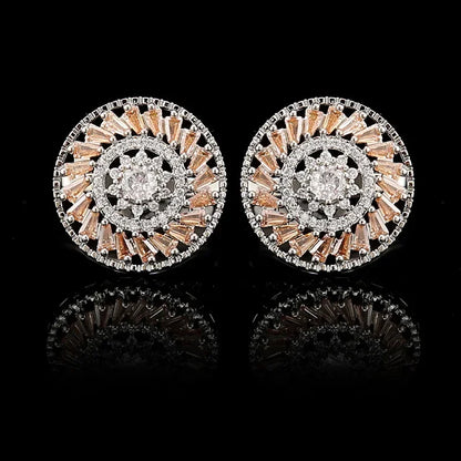 Boutons de manchette mariage rosace zircon — vue 7