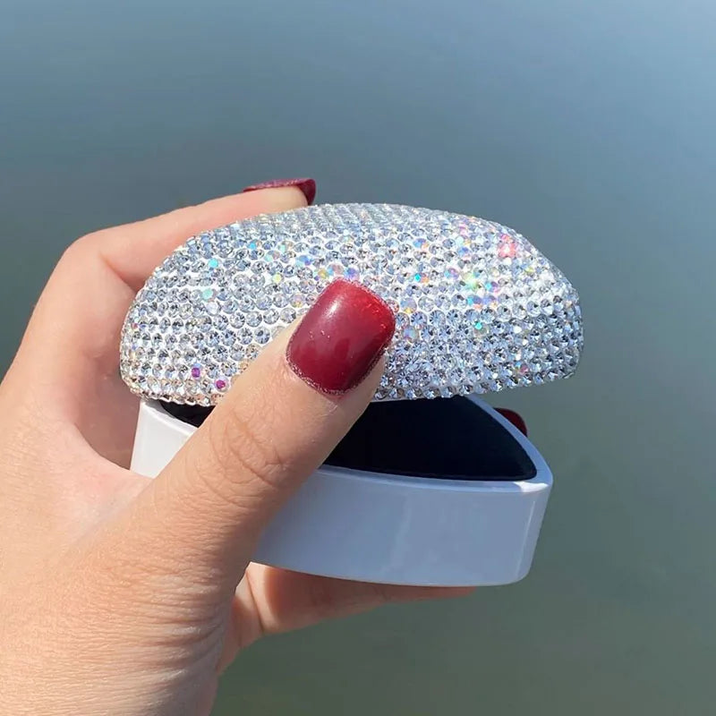 Luxury Proposal Ring Box Diamond Studded LED Ring Boxes Wedding Rings Packaging Box Women's Jewelry Storage Display Boxes