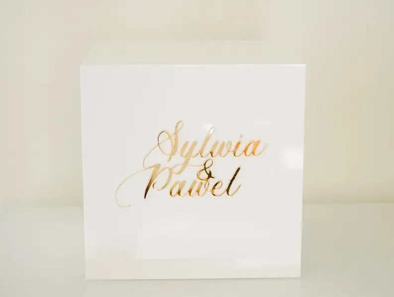 Urne mariage personnalisée acrylique transparente