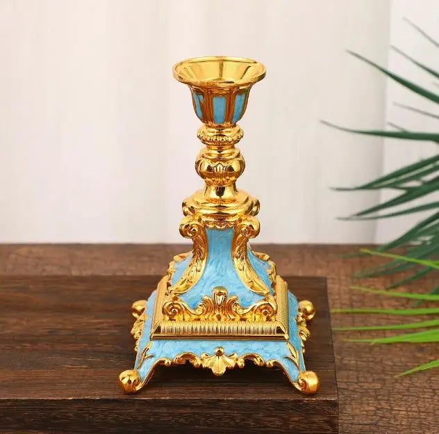 Bougeoir Mariage Chandelle Métal Doré — vue 8