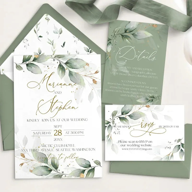 Faire-part Mariage Personnalisé Floral Bohème