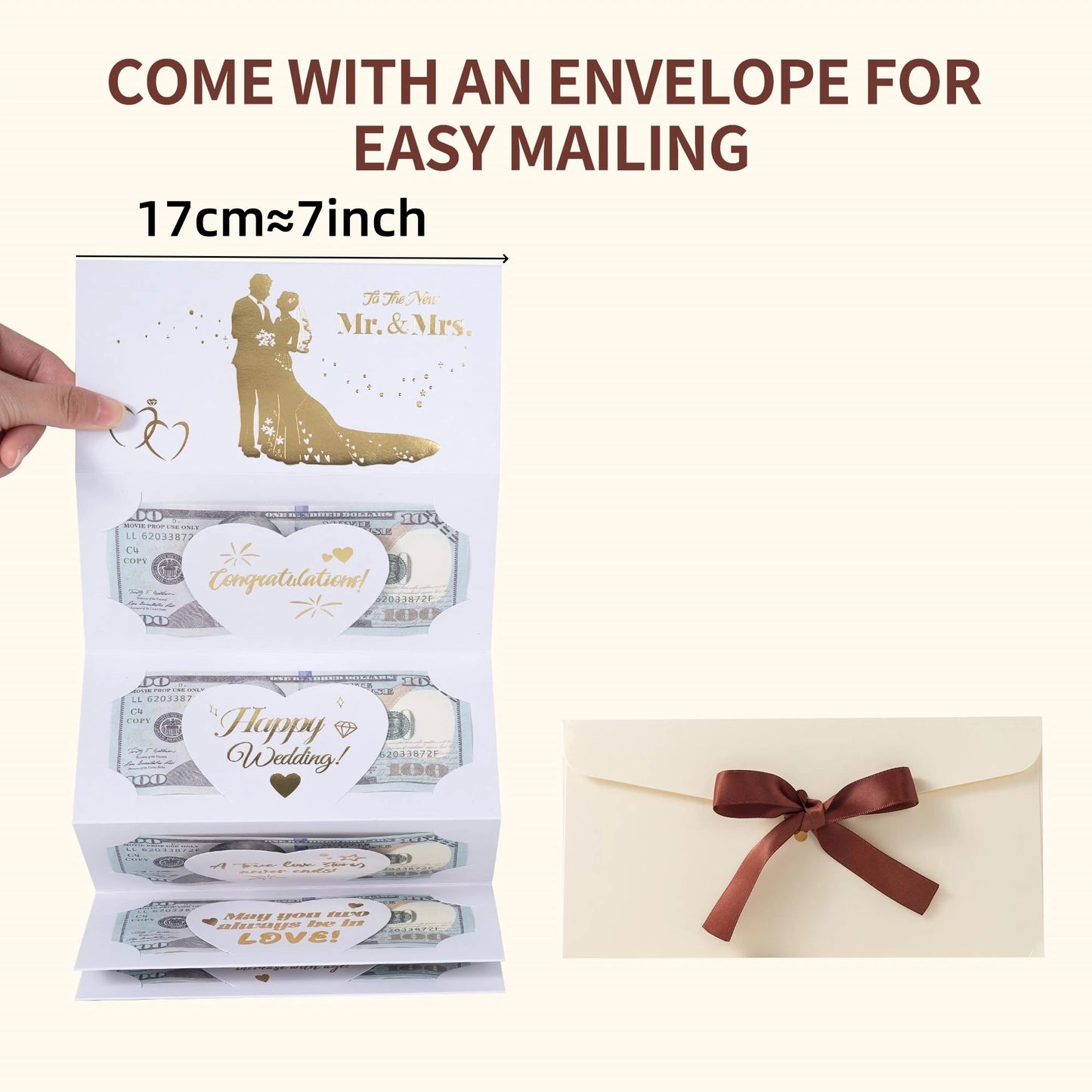 Carte Cadeau Argent Mariage avec Enveloppe