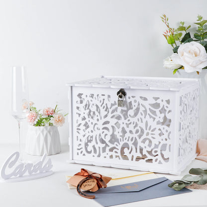 Urne mariage blanche ajourée avec cadenas — vue 5