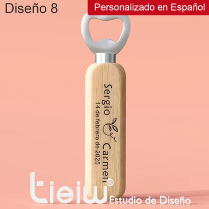 Cadeau invité mariage décapsuleur bois gravé — vue 25