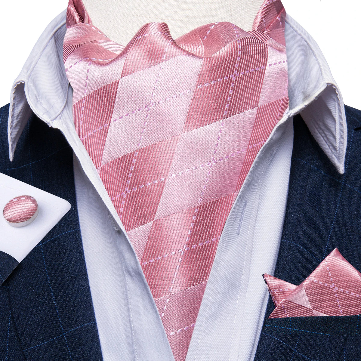 Cravate mariage lavallière cachemire et pochette — vue 2