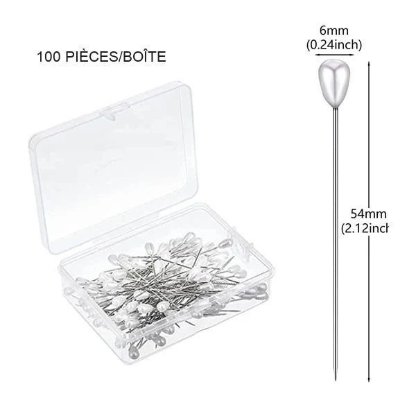 Épingles à bouquet de mariée perlées — Cœur Nacré 6 mm
