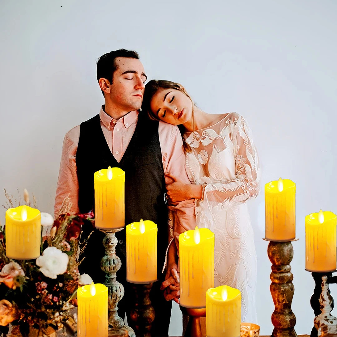 Bougies LED Sans Flamme Réalistes Mariage