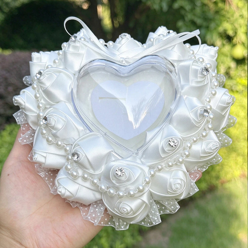 Boîte alliance cœur transparent perles — vue 6