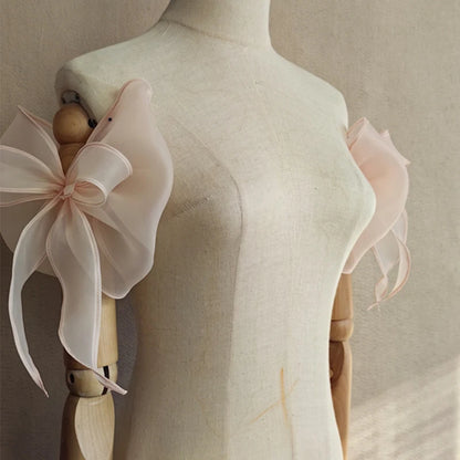 Manches amovibles mariée à nœud organza