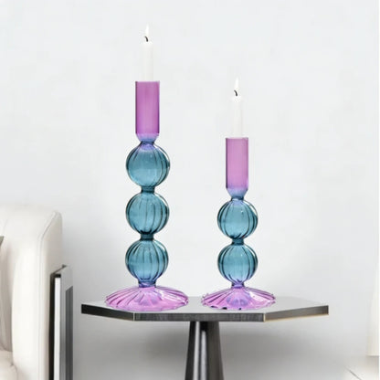 Bougeoir Vase Verre Coloré Mariage — vue 5