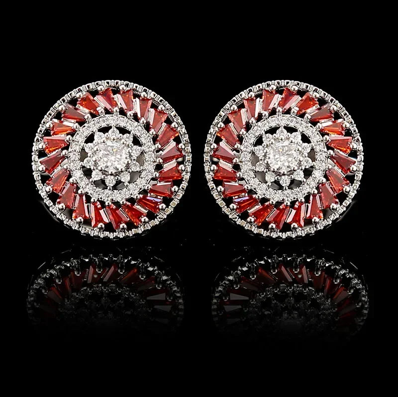 Boutons de manchette mariage rosace zircon — vue 5