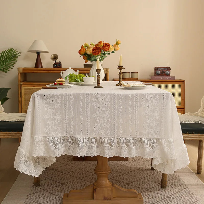 Nappe Dentelle Rectangulaire Blanche