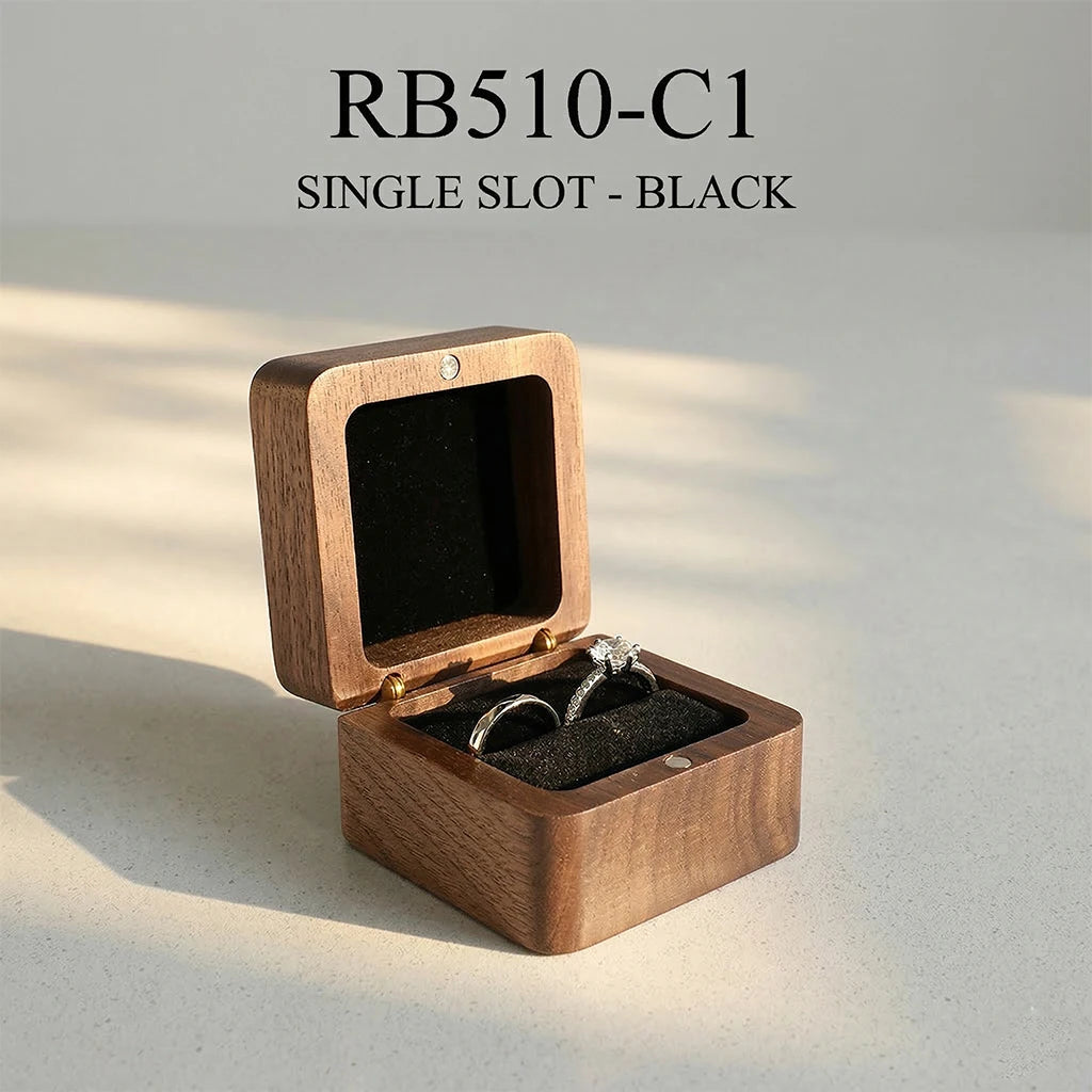 Boîte à Alliance Mariage en Bois Personnalisée