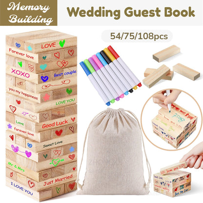 Livre d'or mariage original blocs bois