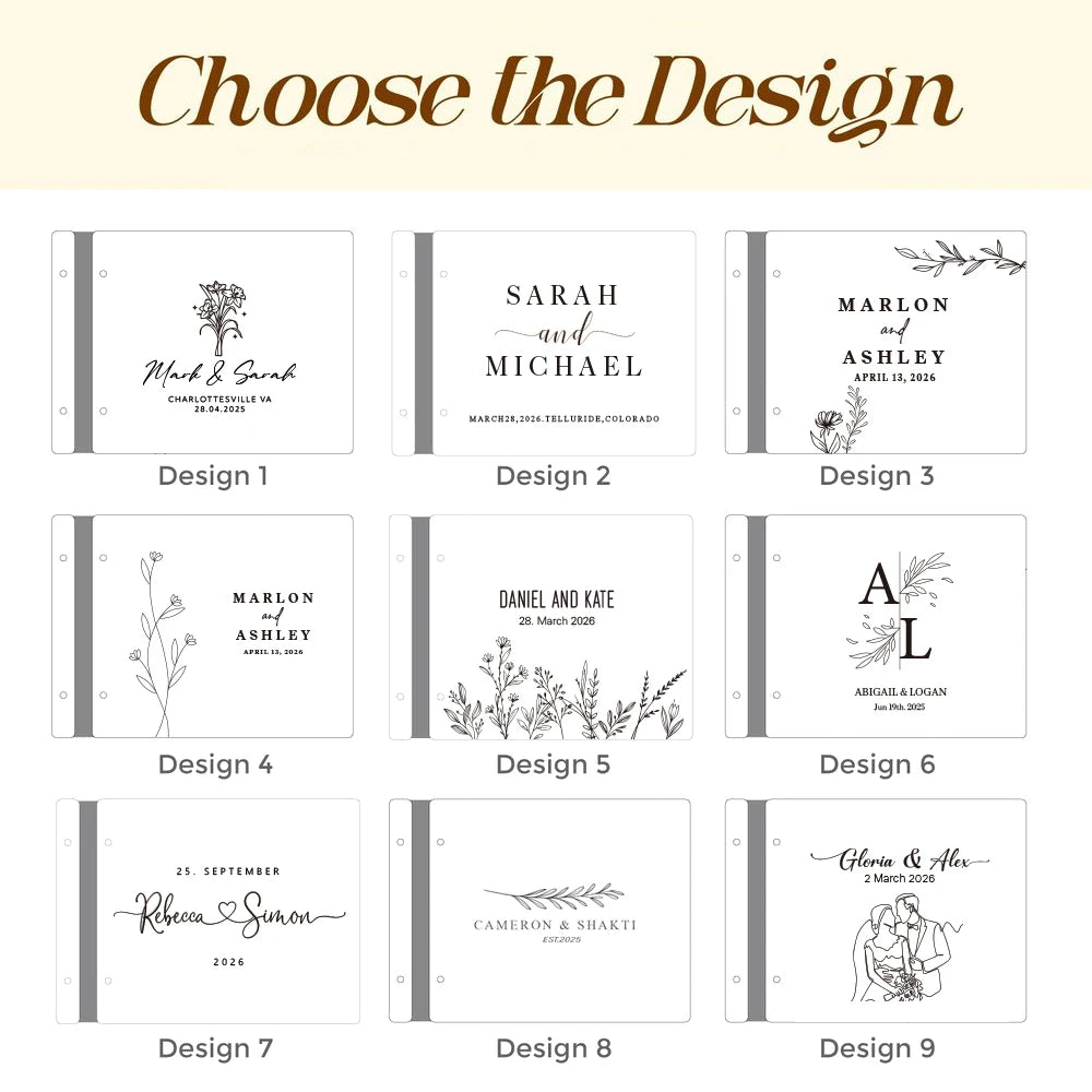 Livre d'or mariage bois personnalisé A4 ou A5