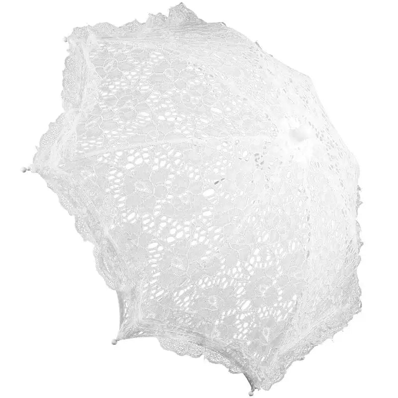 Ombrelle Décorative Mariage Dentelle Blanche — vue 7
