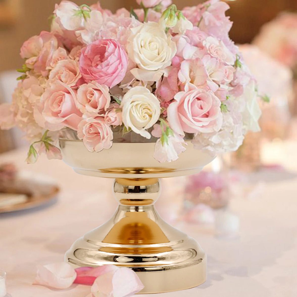 Vase centre de table mariage doré — vue 3