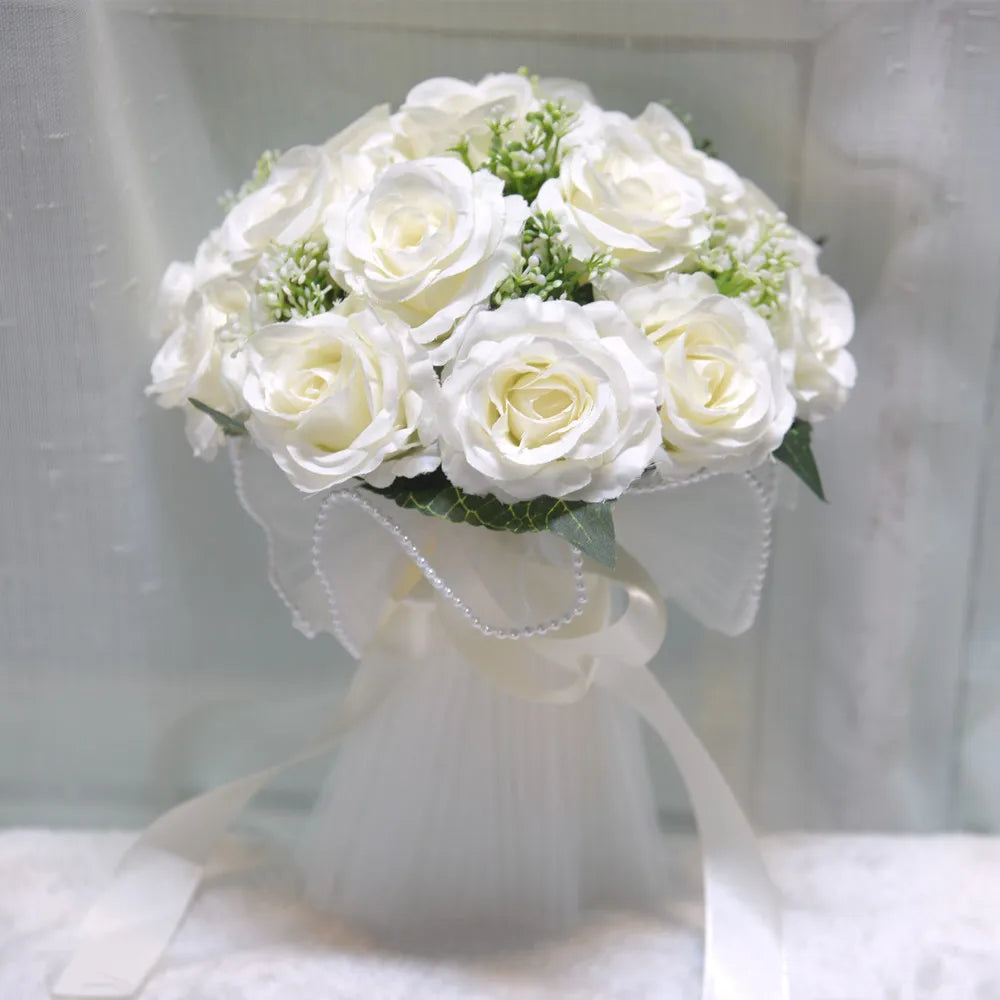 Bouquet de mariée roses en soie — vue 3