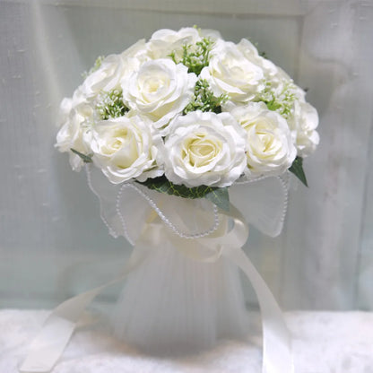 Bouquet de mariée roses en soie — vue 3