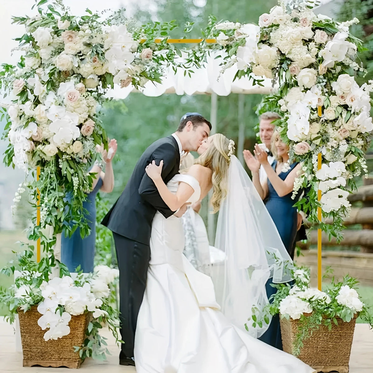 Arche Mariage Carrée Métal Doré — vue 3