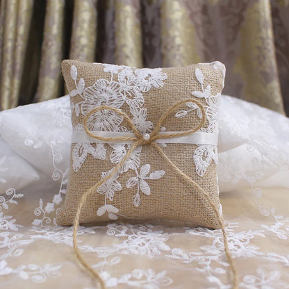 Coussin Alliance Jute Champêtre Vintage