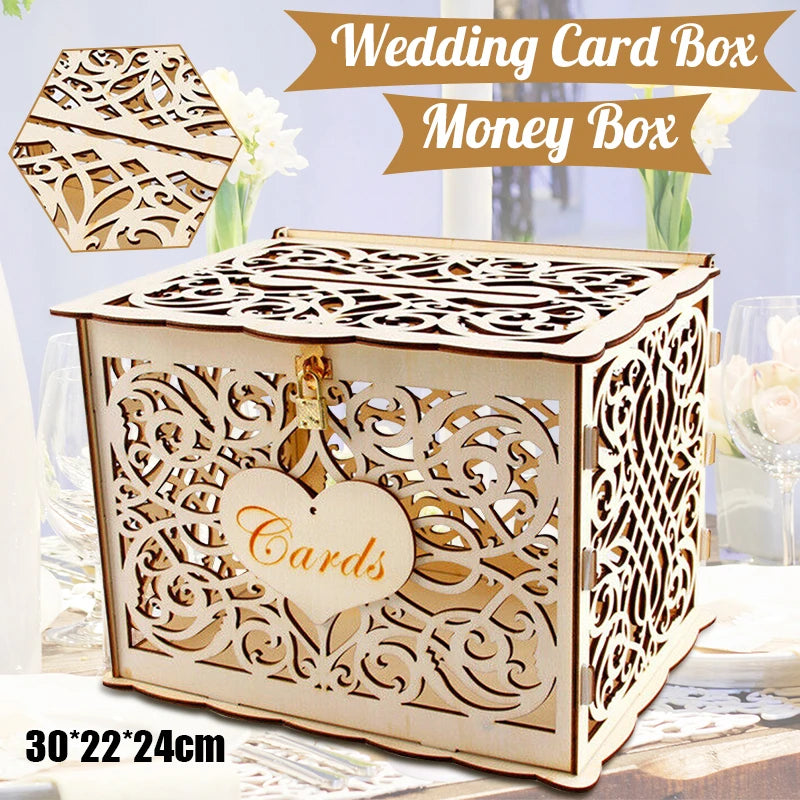 Urne mariage bois ajourée avec serrure