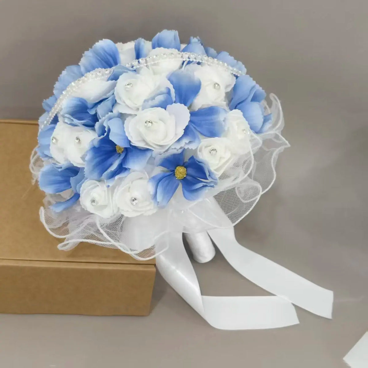 Bouquet de mariée roses et strass — vue 5