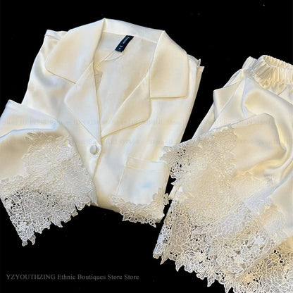 Pyjama Satin Mariée en Dentelle