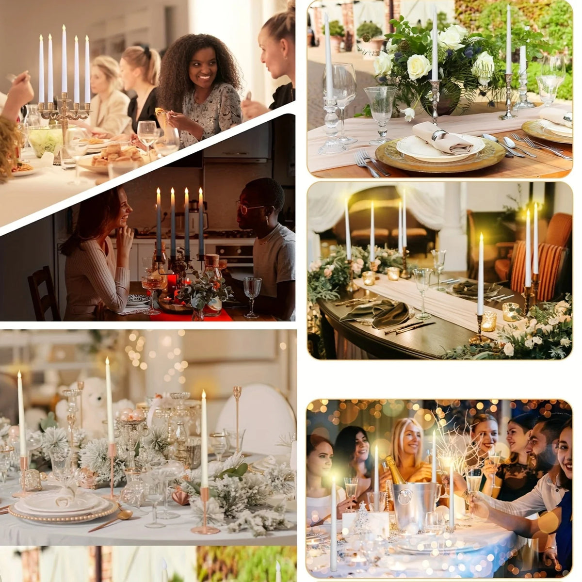 Bougies LED Mariage Lot de 6