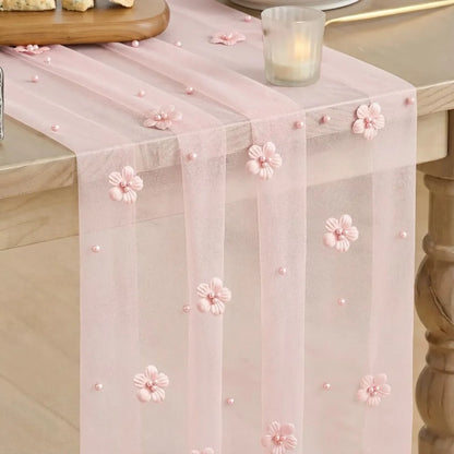 Chemin de Table Tulle Perles