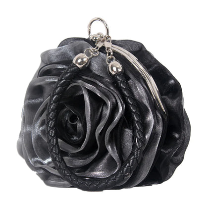 Sac pochette mariée fleur de rose