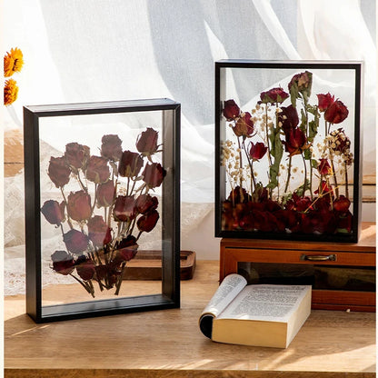 Cadre Vitrine Profond Fleurs Séchées