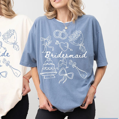 T-shirts Assortis Mariée Demoiselles d'Honneur