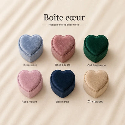 Boîte alliance cœur en velours — vue 2