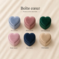 Boîte alliance cœur en velours — vue 2