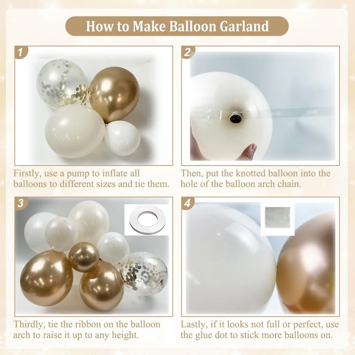 Arche Ballon Mariage Or Champagne — vue 3