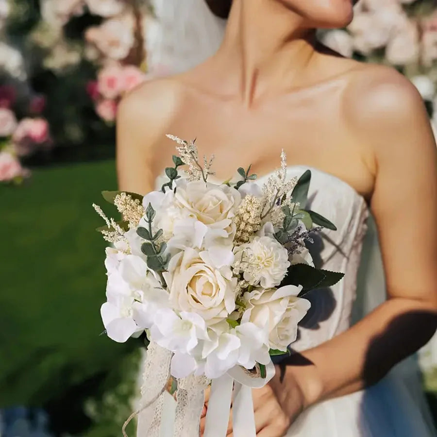 Bouquet de mariée champêtre ivoire — vue 4