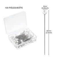 Épingles à bouquet de mariée perlées — Perle Blanche 6 mm