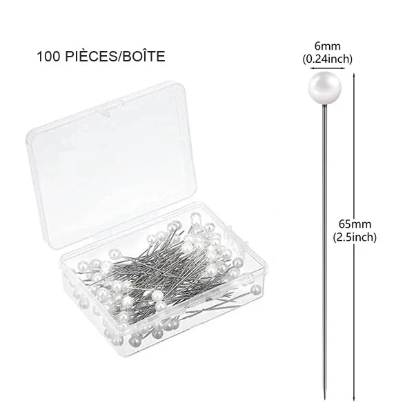 Épingles à bouquet de mariée perlées — Perle Blanche 6 mm