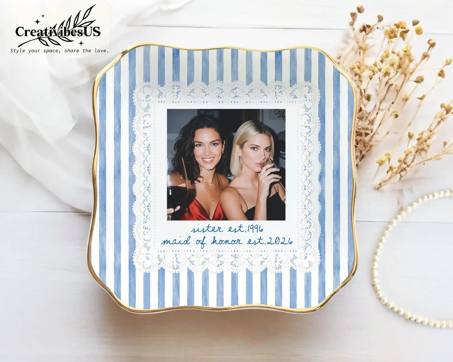 Vide-Poche Bague Photo Personnalisé Mariage
