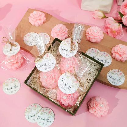 Bougies Pivoine Rose Cadeau Invités