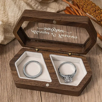 Boîte alliance bois hexagonale vitrée — vue 4