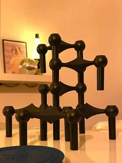 Bougeoir mariage métal modulaire empilable 3 bougies