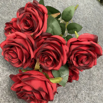 Bouquet de Roses Artificielles Mariage 9 Têtes