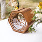 Boîte à Enveloppes Mariage Hexagone Bois Gravé